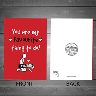 Image of Rude Naughty Funny Boyfriend Husband Wife Birthday Anniversary Valentines Card