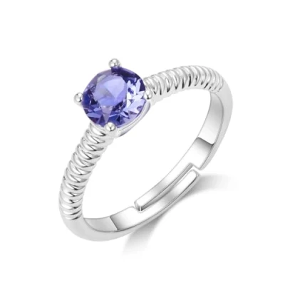 Image of Philip Jones Light Purple Adjustable Crystal Ring Created with Zircondia® Crystals