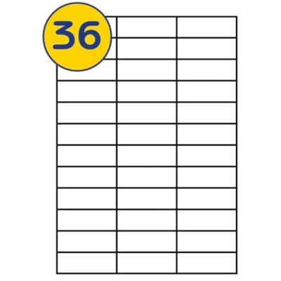Image of LABELS4U 500 Sheets A4, 36 Labels per Sheet, Size 70 x 24.75mm (18000 Labels)