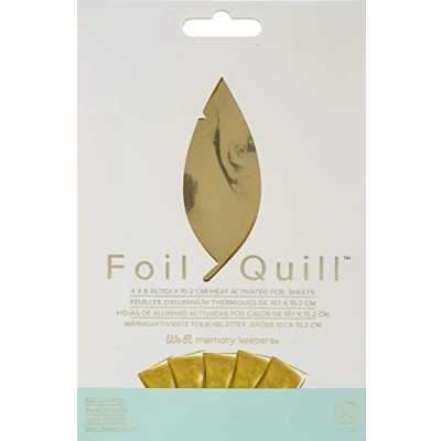 Image of We R Memory Keepers Heat Activated Foil, Goldfinch, Set of 30 Sheets, 4x6&quot;, Use with Quill Pen to Create Shiny Embellishments and Designs