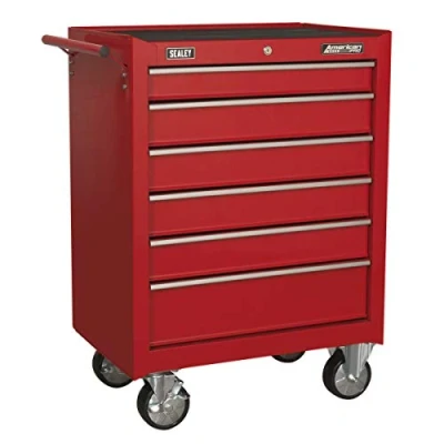 Image of Sealey American Pro Rollcab 6 Drawer with Ball Bearing Slides Red