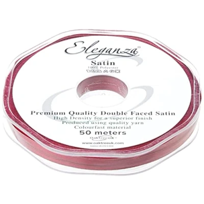 Image of ELEGANZA Double Faced Satin 3mm x 50m Burgundy No.17, 3 mm 5 0m