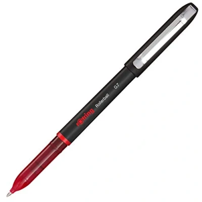 Image of rOtring Rollerball Pen Fine Point (0.7 mm) for Clear Writing Red Ink 1 Count
