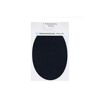 Image of Haberdashery Online Iron on patches for tracksuits and sportive clothing 6 elbow or knee 13,9 x 9,3 cms. Color: black