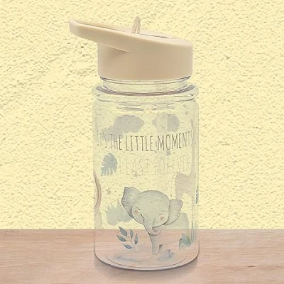 Image of Lesser &amp; Pavey Little Moments Childrens Mealtime Drinking Bottle with Straw Lightweight for Kids Toddlers