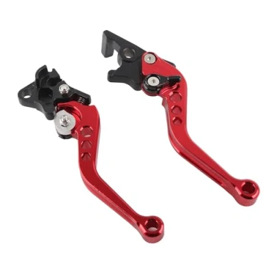 Image of Motorcycle brake Lever, 1 Pair Aluminum Alloy Universal 7/8&quot; Motorbike Clutch lever Levers Handle 22mm for Yama ha Hon da Suzu ki(Red) pit bike