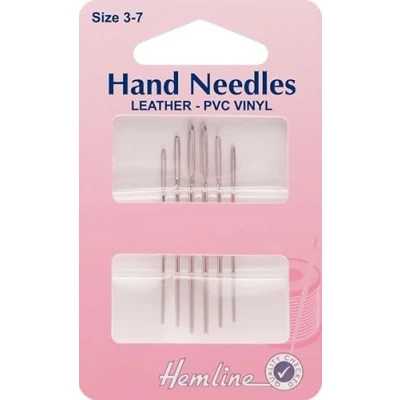 Image of Hemline Gold Eye Leather Sewing Needles per pack