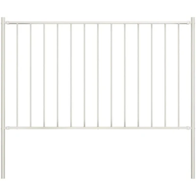 Image of vidaXL Fence Panel with Posts Powder coated Steel 1.7x1.25 m White