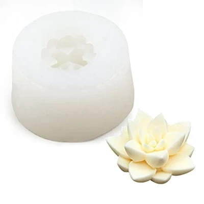 Image of leyomgamz 3D Lotus Flower Silicone Mold, for Making Candles, Soap, Resin, and DIY Crafts