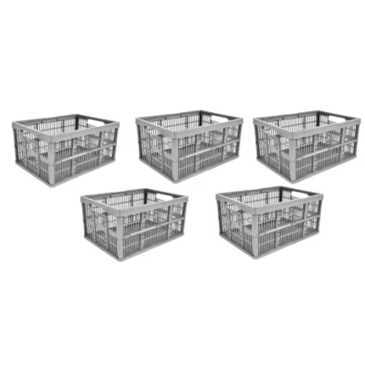 Image of 32L Folding Crate Stackable &amp; Collapsible Foldable Plastic Storage Basket HomeXpress® (5)