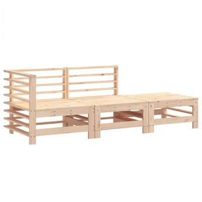Image of vidaXL 3 Piece Garden Lounge Set Solid Pinewood