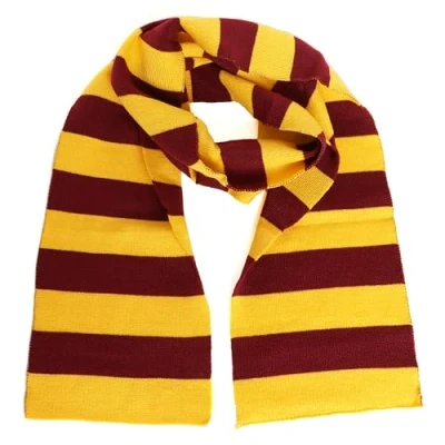 Image of I Love Fancy Dress LT0200 165cm Long Maroon and Gold Striped Scarf (One Size)