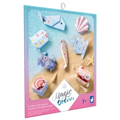 Image of Janod Origamis Ocean Theme 20 to Make Magic Children&#039;s Creative Leisure Kit Learning Fine Motor Skills and Concentration From 7 years old J07749