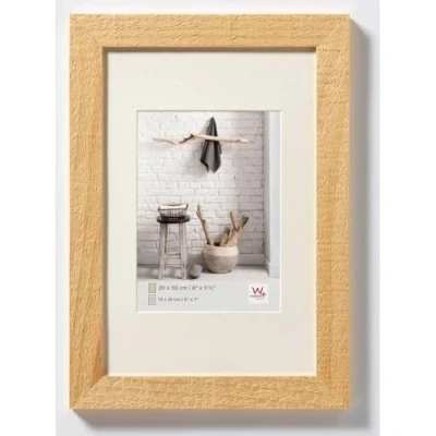 Image of walther Design Picture Frame Natural 30 x 45 cm with PassepArtout, Home Wooden HO045H