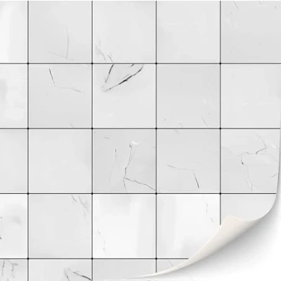 Image of 3 Sheets Self Adhesive Floor Tiles for Dollhouse 1:12 Scale (White Tile Square)