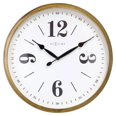 Image of NeXtime Wall Clock, Glass Metal, White, One Size