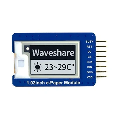 Image of Waveshare 1.02inch E Ink Display Module 128x80 Resolution Black/White Dual color With Embedded Controller Communicating Via SPI Interface Supports Partial Refresh