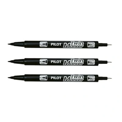 Image of Pilot Twin CD DVD Marker Permanent Pens Fine/Medium Black