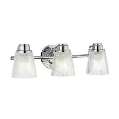 Image of Hudson 3 Light Wall Polished Chrome IP44