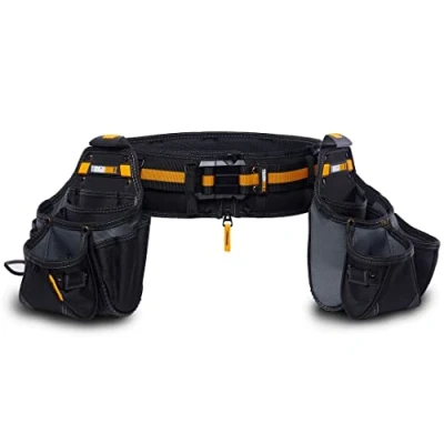 Image of ToughBuilt Tradesman Tool Belt Set Includes 2 Pouches, Padded Belt, Heavy Duty, Deluxe Organizer Premium Quality 27 Pockets, Pry Bar Loop, Patented ClipTech Hubs (3 Piece) (TB CT 111 3P UK)