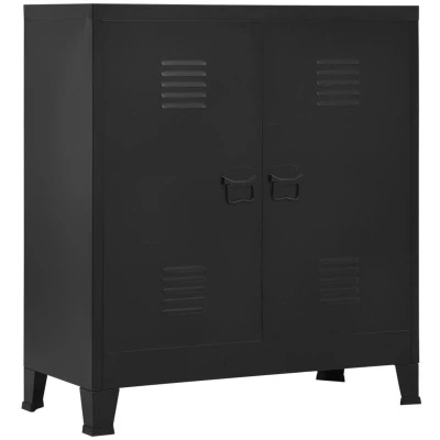 Image of vidaXL Industrial Storage Chest Black Steel