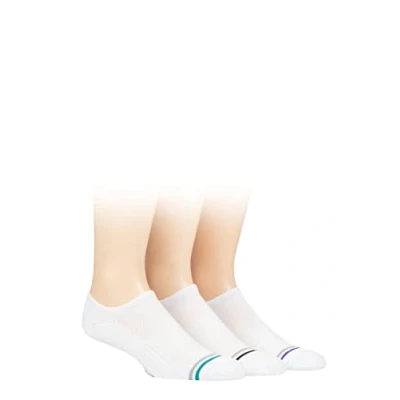 Image of Mens 3 Pair Farah Bamboo No Show Socks White 6 11