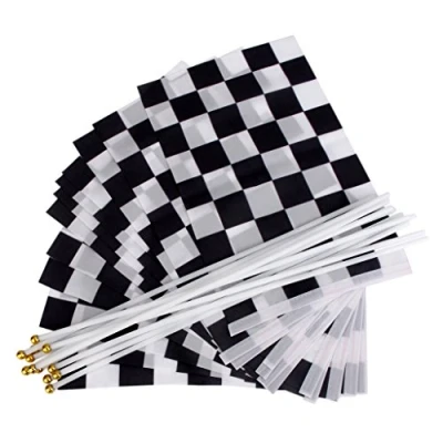 Image of Sharplace 12 Checkered, Black, White, Formula, F1, Hand, Flag, Flag