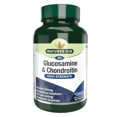 Image of Natures Aid Glucosamine 500 mg + Chondroitin 400 mg, 90 Tablets