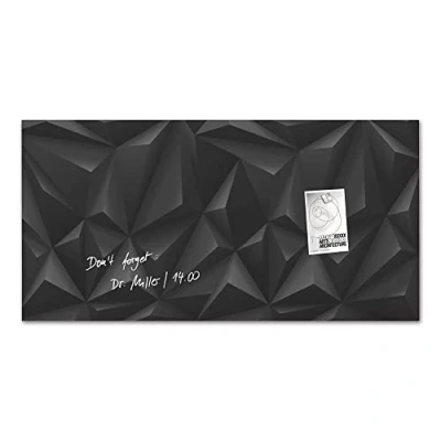 Image of SIGEL GL261 Premium Glass magnetic Board, glossy surface, 91 x 46 cm, easy mounting, Black Artverum