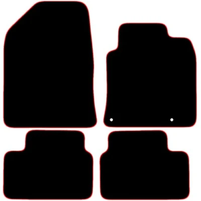 Image of Carsio Carpet Car Mats For Kia ProCeed 2019+ Onwards Tailored Fit Floor Mat Set Complete Accessory Black Custom Fitted All Weather, Anti Slip Backing &amp; Red Trim