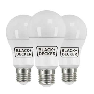 Image of BLACK+DECKER® LED GLS Lightbulbs Pack of 3 Light Bulbs 12.6W E27 Screw Base Warm White 2700K Non Dimmable 1521 Lumens Energy Class E