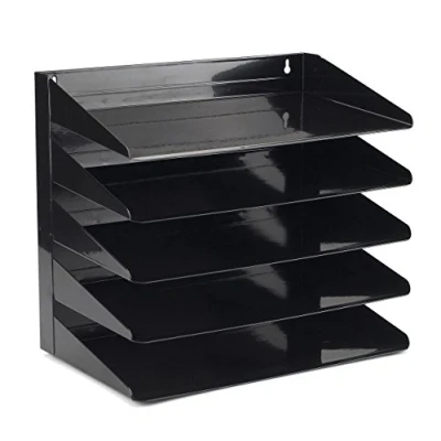 Image of Avery 605SBLK 5 Tier Steel Letter Rack, 380 x 335 230 mm Black