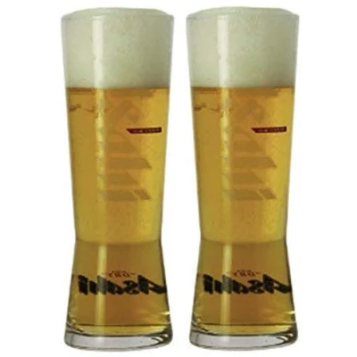 Image of 2 x Asahi Super Dry Pint Glasses Toughened and Nucleated