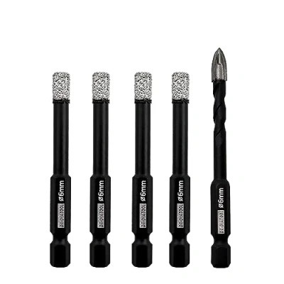 Image of DT DIATOOL Diamond Drill Bits6mm 4 pieces with 6mm Tip Carbide for Tile Porcelain Ceramic Marble Granite(5 Pack)