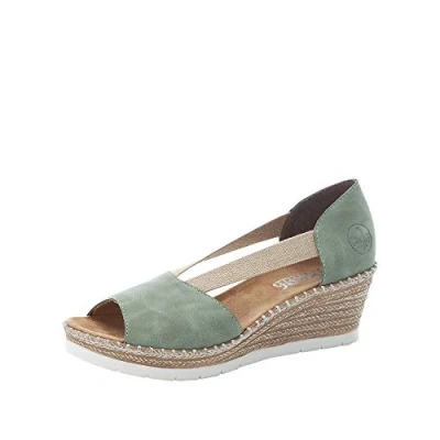 Image of Rieker Women&#039;s 619x1 Sandal, Green, 8 UK