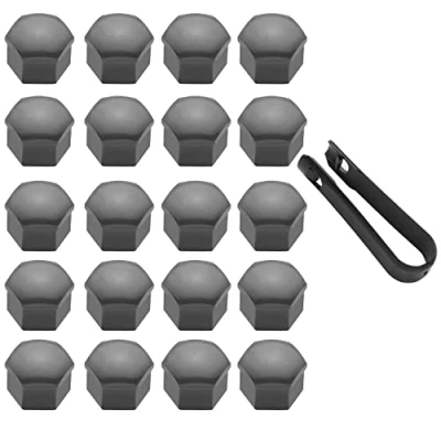Image of LICQIC 21 mm wheel nut covers, 20 Pcs car caps, Universal bolt Covers with Removal Tool, Grey