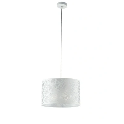 Image of BATIK Cylindrical Pendant Ceiling Light White 35x22cm