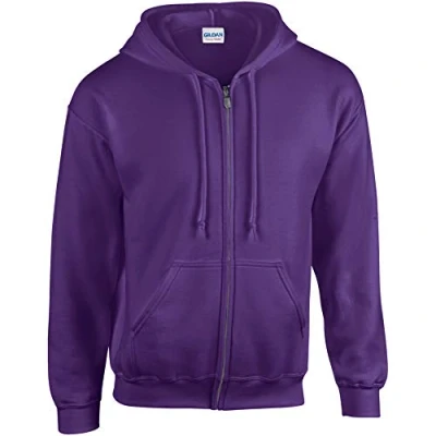 Image of GILDAN Heavy Blend Unisex Adult Full Zip Hooded Sweatshirt Top (M) (Purple)