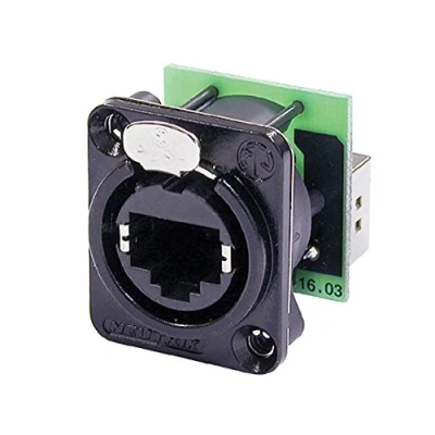 Image of Neutrik NE8FDPB Ethercon RJ45 Feed Through Connector