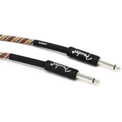 Image of Fender Festival Instrument Cable, Straight/Straight, 18.6&#039;, Pure Hemp, Rainbow