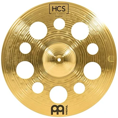 Image of Meinl Cymbals HCS Trash Crash Cymbal 18 inch (Video) with holes for Drum Set (45,72cm) Traditional Finish Brass, Made In Germany (HCS18TRC)