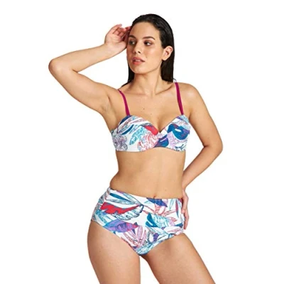 Image of Arena Cecilia Two Pieces Swimsuit White Multi Grape Violet 38