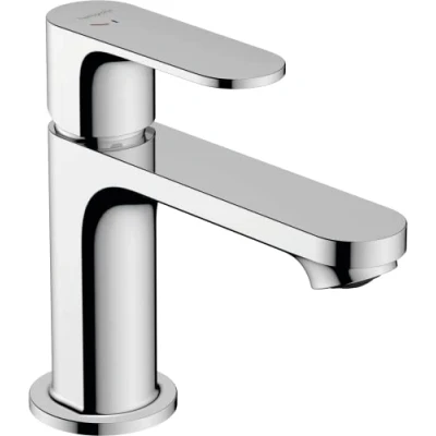 Image of Hansgrohe Rebris S Basin Mixer Tap 80 Energy Saving with Pop Up Waste Set, Chrome, 72513000