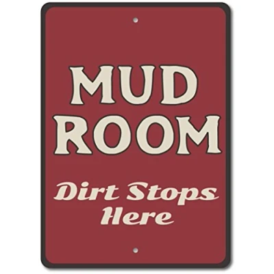 Image of Inga Mud Room Sign Decor Entryway Funny Retro Metal 8x12 inches