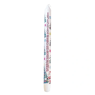 Image of Traditional Countdown to Christmas Advent Candle Tree Design with Numbers Festive Dinner Taper