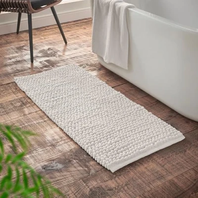 Image of Bianca Aspen Bobble 50x120 cm Bath Runner White