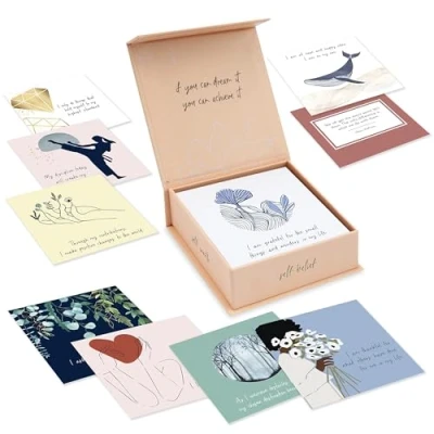 Image of RYVE Affirmations Cards 52 Positive for Women Daily with Motivational Quotes, Meditation Cards, Mindfulness Words of Affirmation