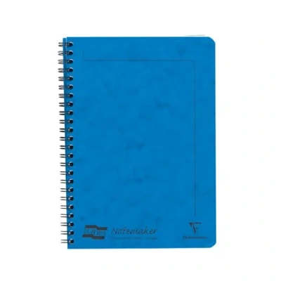 Image of Clairefontaine Ref 4855Z Europa Notemaker Sidebound Notebook (120 Pages) A5 Size, 90gsm Brushed Vellum Paper, Micro Perforated Sheets, Lined Rulings Blue