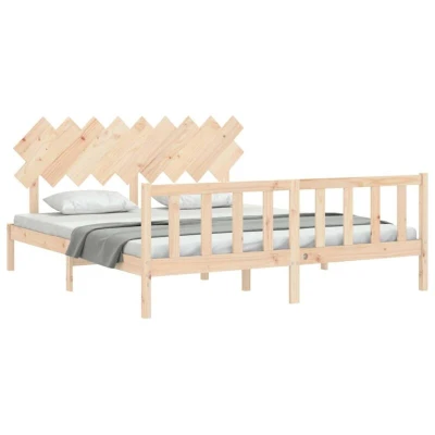 Image of vidaXL Bed Frame without Mattress Super King Size Solid Wood Pine