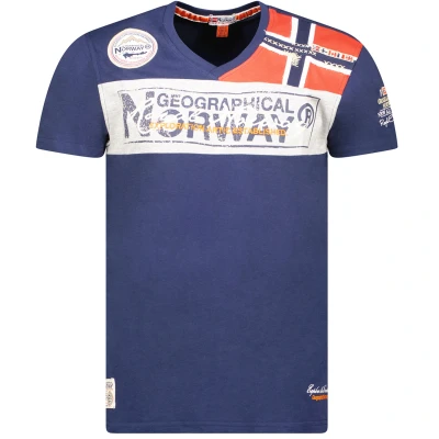 Image of Geographical Norway Mens short sleeve T shirt SX1130HGN Blue Cotton Size X Large